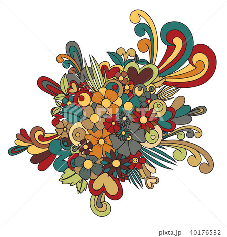 Tangle pattern abstract flowers. 40176532