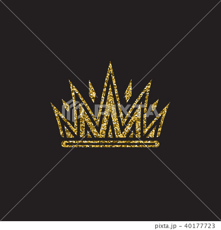 Queen crown, royal gold headdress. King golden accessory. Isolated vector illustrations. Elite class 40177723