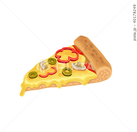 Triangle slice of classic pizza with cheese,のイラスト素材