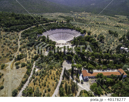 Aerial view of ancient theatre of Epidavros,Greece 40178277