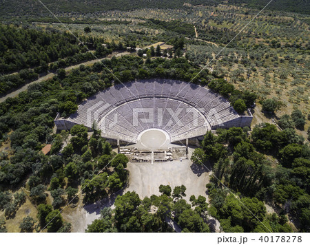 Aerial view of ancient theatre of Epidavros,Greece Aerial view of ancient theatre of Epidavros,Greece 40178278