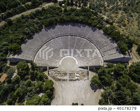 Aerial view of ancient theatre of Epidavros,Greece 40178279