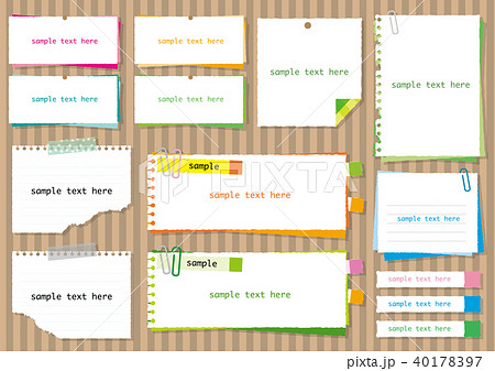 シンプルメモ帳セットのイラスト素材 40178397 Pixta