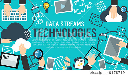 Data Management Banner Of Internet Technologyのイラスト素材