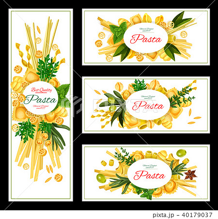 Pasta with spices banner for italian food design Pasta with spices banner for italian food design 40179037