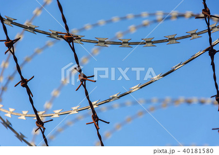 Barbed Wire Fence Used For Protection Purposes Of Barbed Wire Fence Used For Protection Purposes Of 40181580
