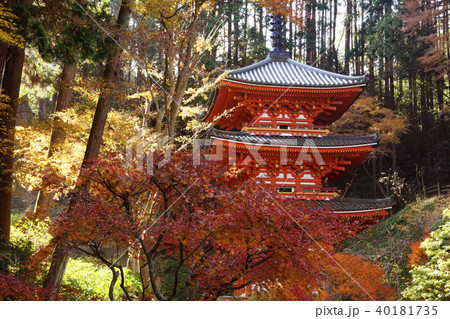 秋の岩船寺 紅葉風景 秋の岩船寺 紅葉風景 40181735