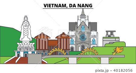 Vietnam Da Nang City Skyline Architecture のイラスト素材