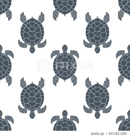 Seamless pattern with sea turtles. Cheloniidae. 40182180