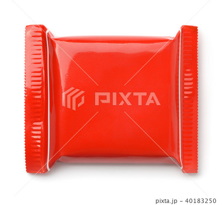 Top view of red food bag Top view of red food bag 40183250