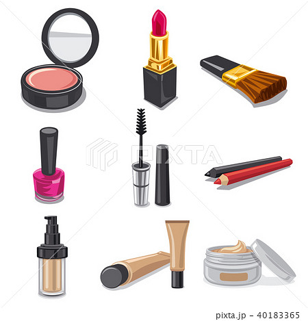 illustration of set of make up products 40183365