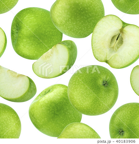 Green apples seamless pattern isolated on white background Green apples seamless pattern isolated on white background 40183906