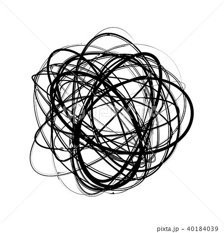 Chaotic hand drawn scribble circles on white 40184039