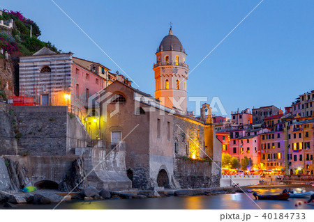 Vernazza. The old harbor at night. Vernazza. The old harbor at night. 40184733
