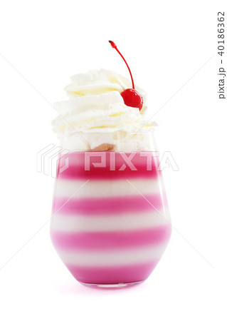 Jello dessert with whipped cream Jello dessert with whipped cream 40186362