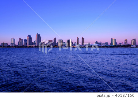 サンディエゴの街並み　夕景 40187150