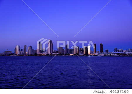サンディエゴの街並み　夕景 40187166