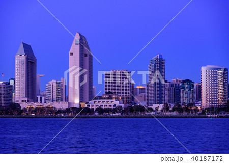 サンディエゴの街並み　夕景 40187172