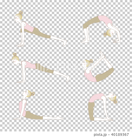 少婦瑜伽姿勢集合例證 40189367