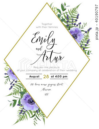 Wedding watercolor floral invite save date card Wedding watercolor floral invite save date card 40190797