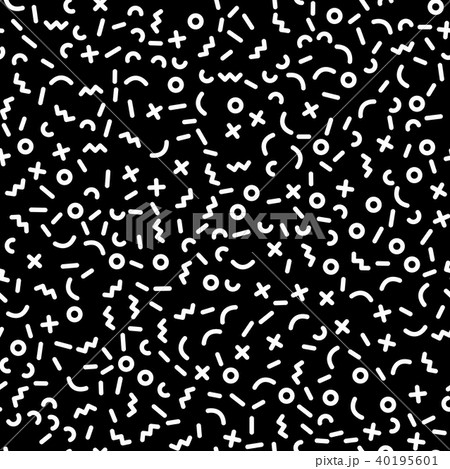Scattered Geometric Line Shapes. Seamless Pattern. 40195601