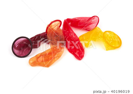 Colorful condoms isolated Colorful condoms isolated 40196019