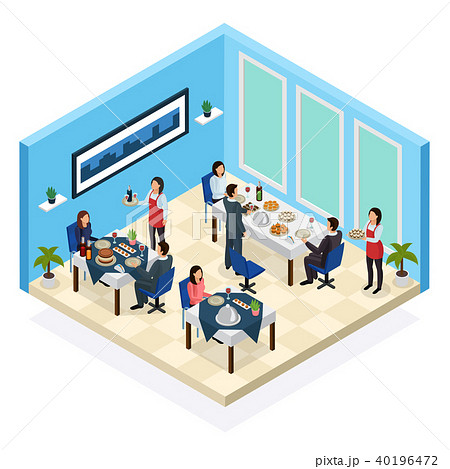 Restaurant Service Isometric Composition Restaurant Service Isometric Composition 40196472
