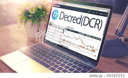 The Dynamics of Cost of DECRED onLaptop Screen. Cryptocurrency C 40197253