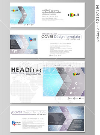 The minimalistic vector illustration of editable layout of social media, email headers, banner 40197594
