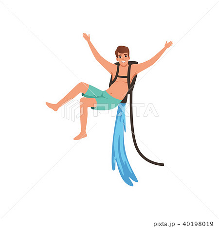 Man on flyboard, extreme water sport activity vector Illustration on a white background 40198019