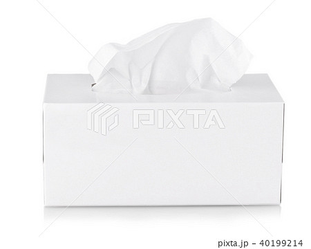 Opened tissue box isolated on white background. Opened tissue box isolated on white background. 40199214