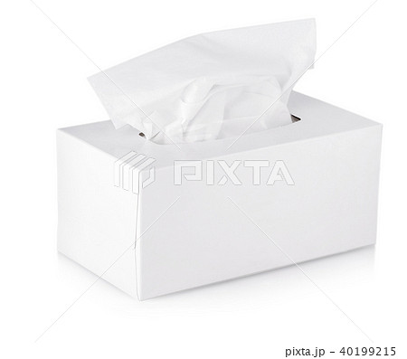 Opened  tissue box isolated on white background. 40199215
