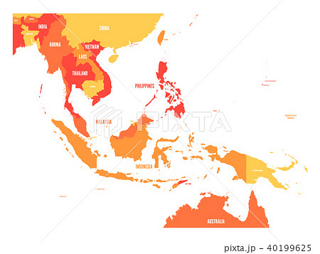 South East Asia Map Vector Map Of Southeast Asia. Vector Map In Shades Of... - Stock Illustration  [40199625] - Pixta