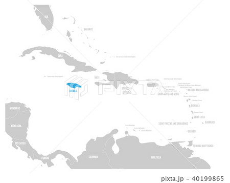 Jamaica Blue Marked In The Map Of Caribbean 40199865 PIXTA   40199865 