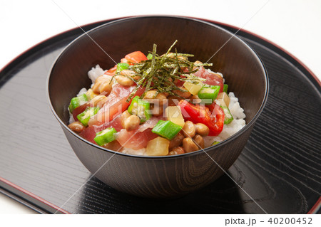 おくらと納豆のマグロ丼 40200452