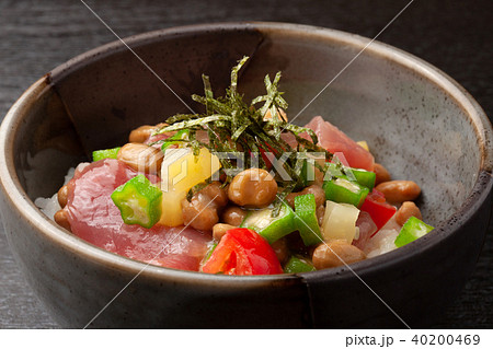 おくらと納豆のマグロ丼 40200469