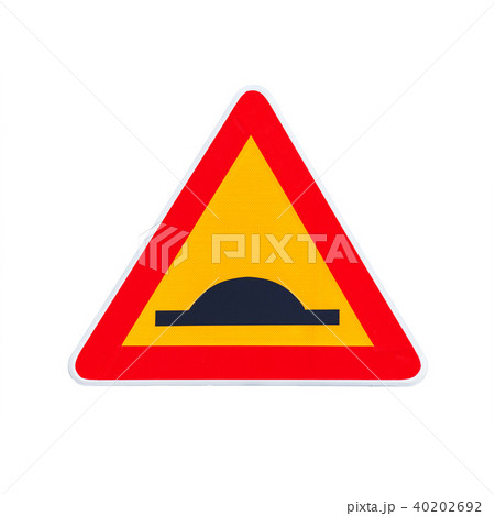 Speed Hump, traffic sign isolated on white Speed Hump, traffic sign isolated on white 40202692