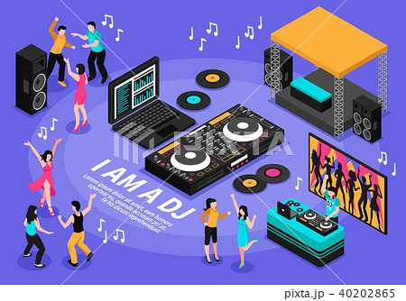 Dj And Music Illustrationのイラスト素材 40202865 Pixta