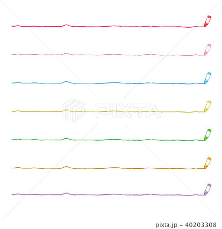 クレヨンのラインセットのイラスト素材 40203308 Pixta