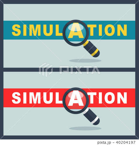 simulation word with magnifier concept 40204197