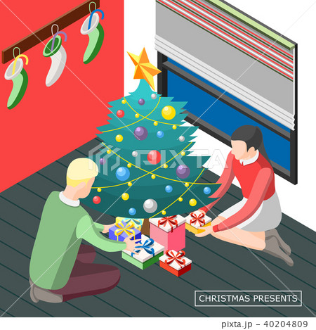 Christmas Presents Isometric Background 40204809