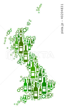 Great Britain Map Collage of Wine Bottles and Circles Great Britain Map Collage of Wine Bottles and Circles 40204831