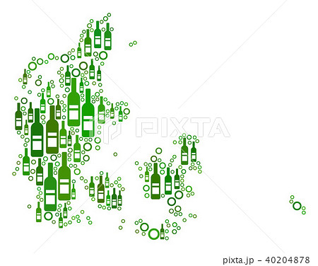 Denmark Map Mosaic of Wine Bottles and Circles 40204878