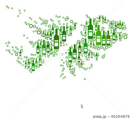 Falkland Islands Map Collage of Wine Bottles and Circles 40204879