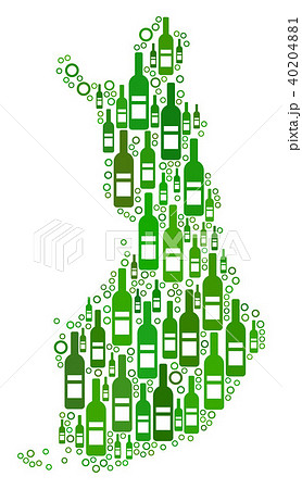 Finland Map Mosaic of Wine Bottles and Circles Finland Map Mosaic of Wine Bottles and Circles 40204881