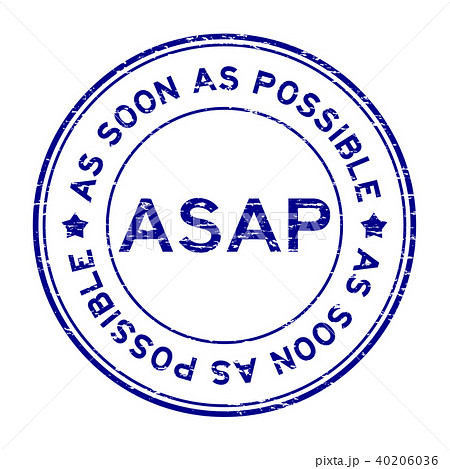Grunge blue ASAP(As soon as possible) rubber stamp 40206036