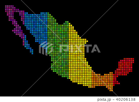 LGBT Dotted Mexico Map 40206138