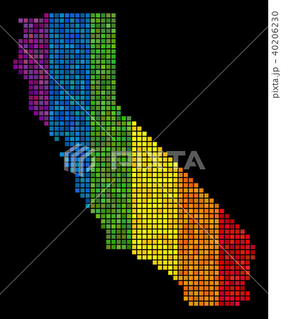 LGBT Pixel California Map 40206230