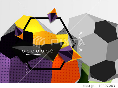 Color 3d geometric composition poster 40207083