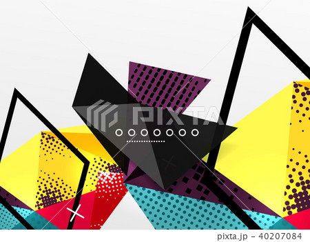 Vector color geometric abstract composition, triangular and polygonal design elements, digital 40207084